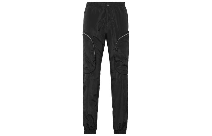 Order 필립 플레인 FW22 블랙 조거 팬츠 헥사고날 로고와 대형 포켓 디자인 FABC-MRT1149-PNY002N-02