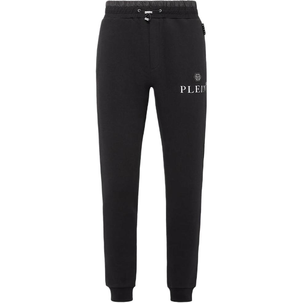 PHILIPP PLEIN FW22  Black Jogger Sweatpants with Logo Patch. FABC-MJT2073-PTE003N-02
