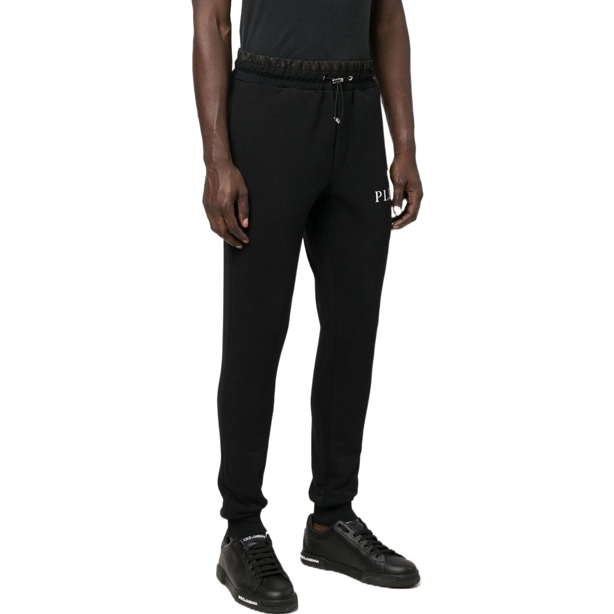 Purchase PHILIPP PLEIN FW22 黑色運動長褲，附品牌徽標貼章. FABC-MJT2073-PTE003N-02