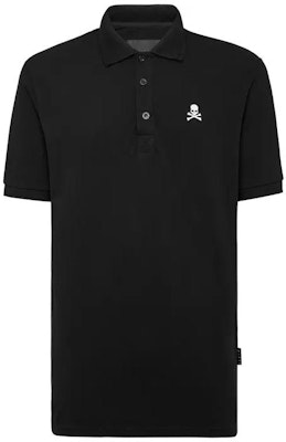 PHILIPP PLEIN FW22 Kaos Polo Hitam Bordir Tengkorak Lengan Pendek SABC-MTK5468-PJO002N-02 Order PHILIPP PLEIN FW22 Kaos Polo Hitam Bordir Tengkorak Lengan Pendek SABC-MTK5468-PJO002N-02
