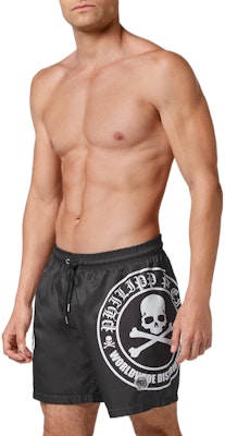 PHILIPP PLEIN FW22 黑色骷髅标志印花休闲短裤 AABC-MMT0333-PTE003N-0201 Shop PHILIPP PLEIN FW22 黑色骷髅标志印花休闲短裤 AABC-MMT0333-PTE003N-0201