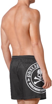 PHILIPP PLEIN FW22 黑色骷髅标志印花休闲短裤 AABC-MMT0333-PTE003N-0201 Purchase PHILIPP PLEIN FW22 黑色骷髅标志印花休闲短裤 AABC-MMT0333-PTE003N-0201