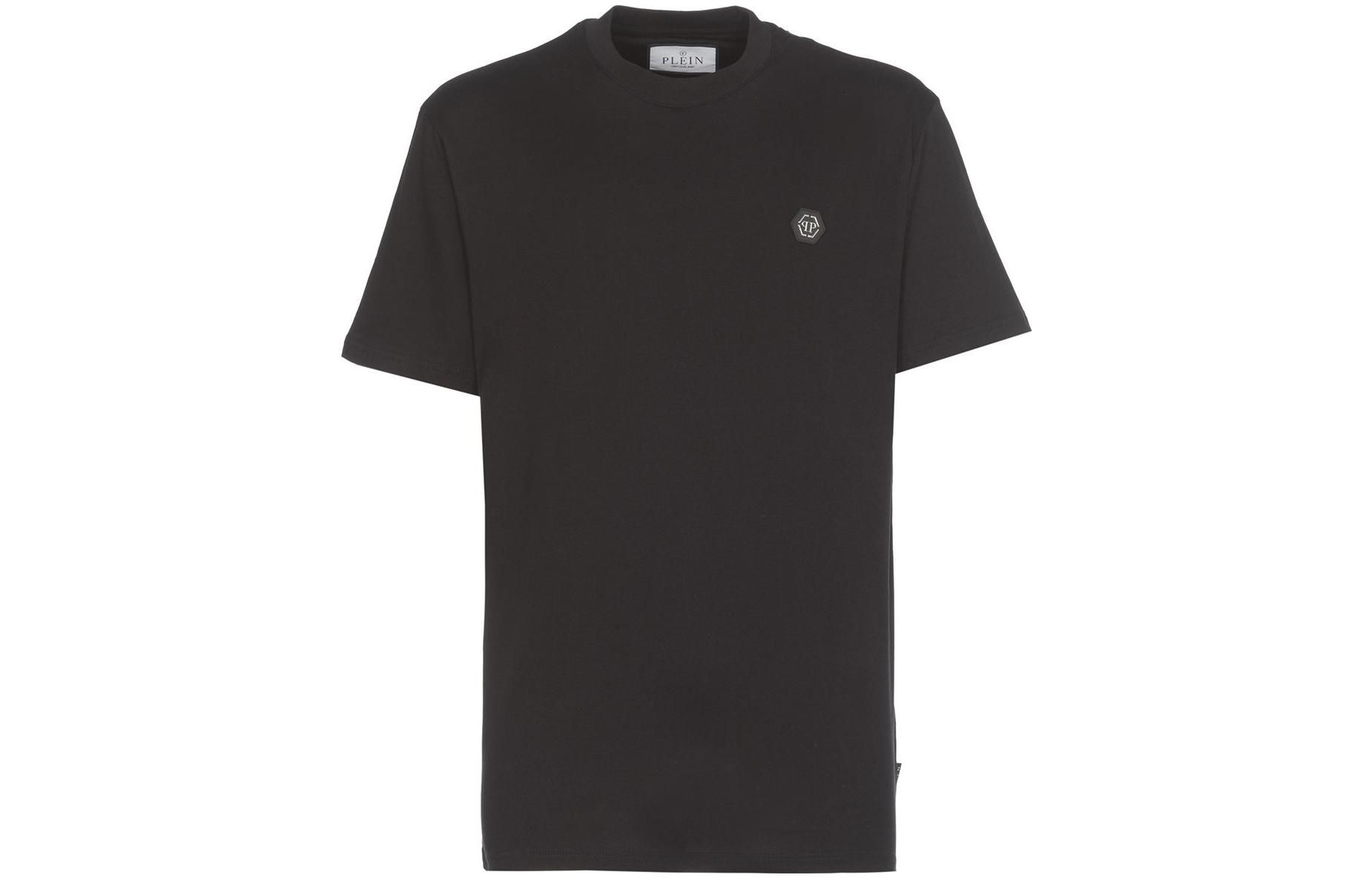 PHILIPP PLEIN FW22  Black Slim-Fit Crew Neck Short Sleeve T-Shirt FABCMTK5616PJY002N02