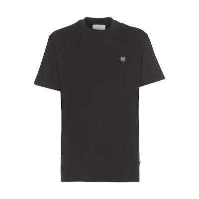 PHILIPP PLEIN FW22 Black Slim-Fit Crew Neck Short Sleeve T-Shirt FABCMTK5616PJY002N02