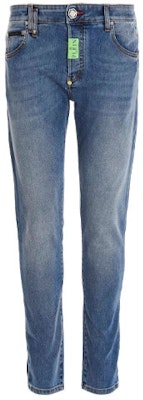 フィリッププレイン FW22 ミッドライズ スリムフィット ブルーデニムジーンズ ポケット付 MDT3111PDE004N05GD Buy フィリッププレイン FW22 ミッドライズ スリムフィット ブルーデニムジーンズ ポケット付 MDT3111PDE004N05GD