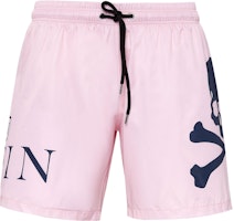 PHILIPP PLEIN FW22 Pink Skull Print Drawstring Casual Shorts. PABC-MMT0312-PTE003N-03 PHILIPP PLEIN FW22 Pink Skull Print Drawstring Casual Shorts. PABC-MMT0312-PTE003N-03