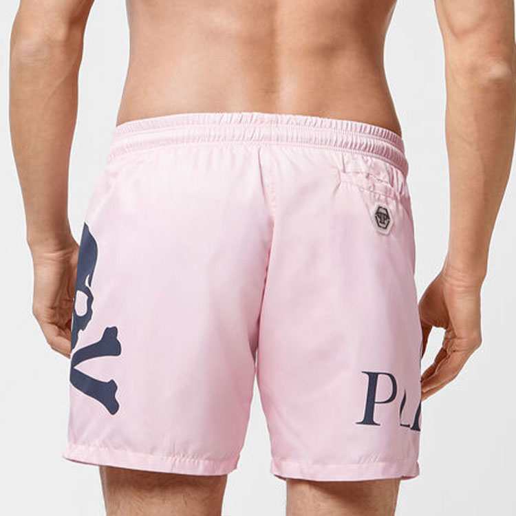 Purchase PHILIPP PLEIN FW22 粉紅骷髏印花抽繩休閒短褲. PABC-MMT0312-PTE003N-03