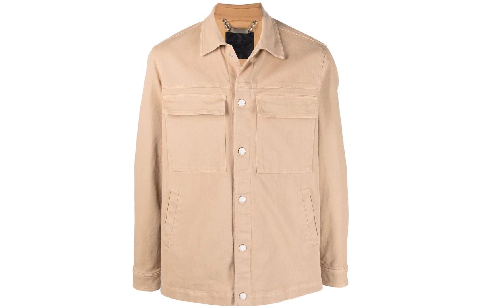 PHILIPP PLEIN FW22 Beige Single-Breasted Jacket Coat SABCMRB1832PTE003N06