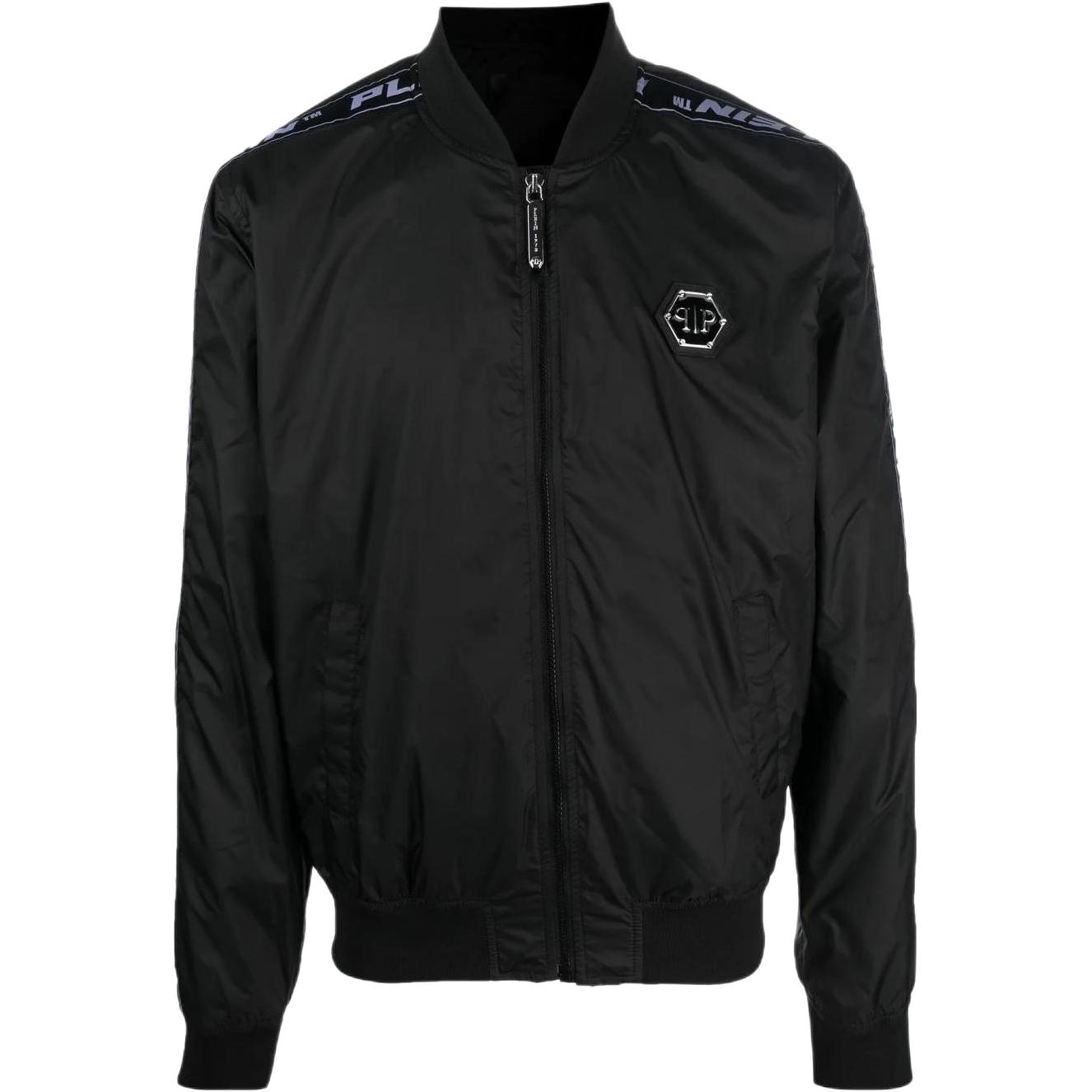 PHILIPP PLEIN FW22 Black Casual Jacket with Letter Logo UABCMRB1888PNY002N