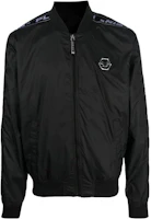 PHILIPP PLEIN FW22 Black Casual Jacket with Letter Logo UABCMRB1888PNY002N PHILIPP PLEIN FW22 Black Casual Jacket with Letter Logo UABCMRB1888PNY002N