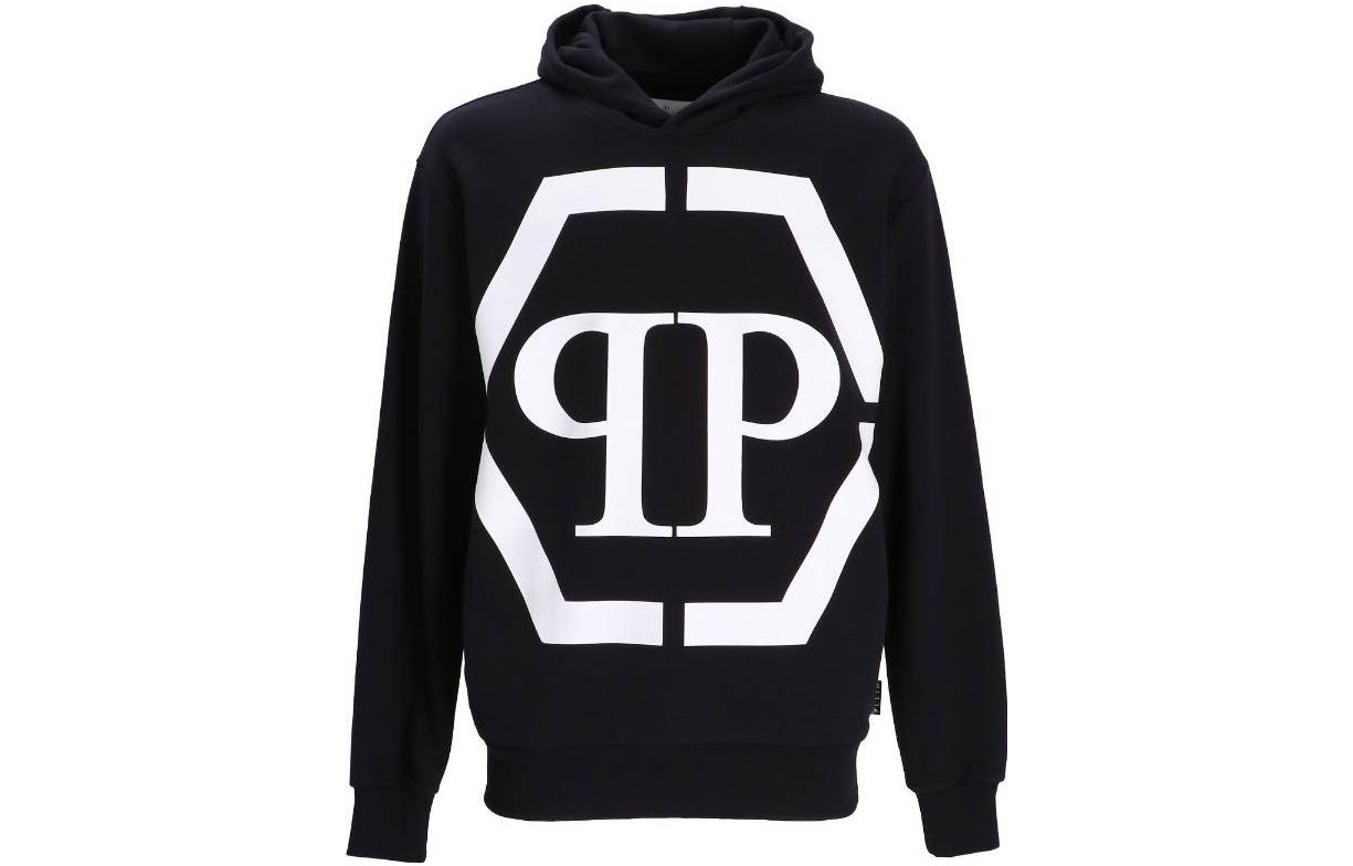 PHILIPP PLEIN FW22 Geometric Print Hoodie Black FABC-MJB2710-PJY002N-0201