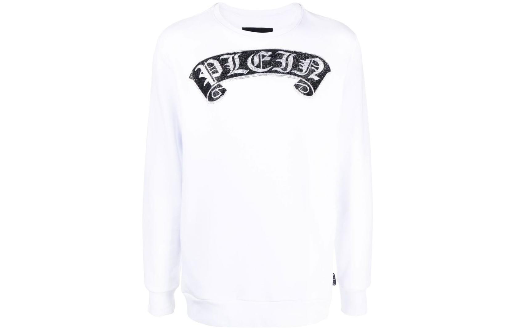 PHILIPP PLEIN FW22 Graphic Print Crewneck Sweatshirt White PABCUJO0031PJO002N01