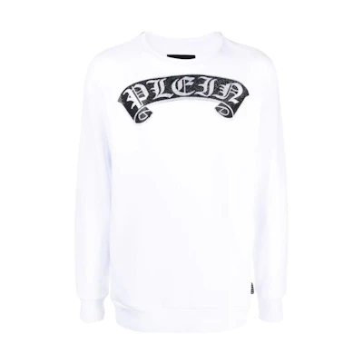PHILIPP PLEIN FW22 Graphic Print Crewneck Sweatshirt White PABCUJO0031PJO002N01