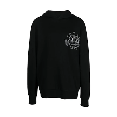 PHILIPP PLEIN FW22 Graphic Print Hoodie Black AABCMJB2826PJO002N0201