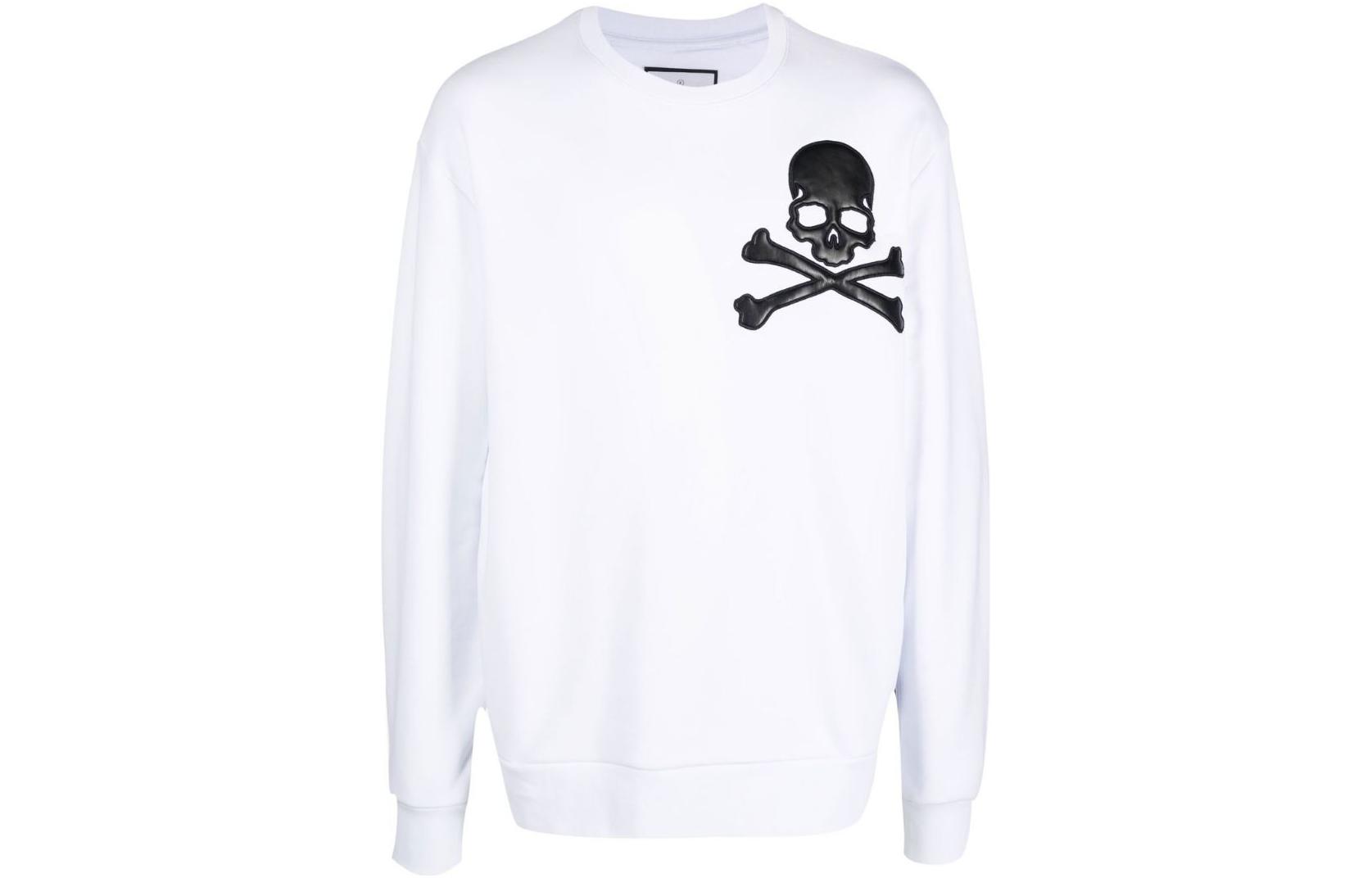 PHILIPP PLEIN FW22 Graphic Print Pullover Sweatshirt Men’s White AABCMJO0922PJO002N01