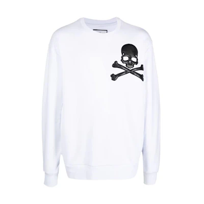 PHILIPP PLEIN FW22 Graphic Print Pullover Sweatshirt Men’s White AABCMJO0922PJO002N01