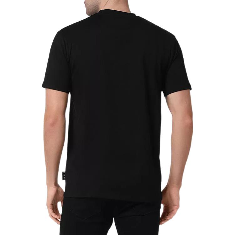 Purchase PHILIPP PLEIN FW22 Kaos Pria Hitam Logo Hexagon Print Crewneck FABC-MTK5710-PJY002N-0202