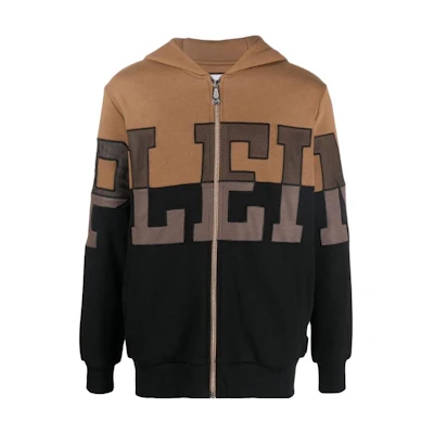 PHILIPP PLEIN FW22 Logo Embroidery Zipper Hoodie Jacket AABCMJJ0430PJO002N4402