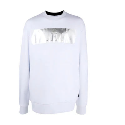 PHILIPP PLEIN FW22 Logo Print Crewneck Pullover Sweatshirt White AABCMJO0923PJO002N01