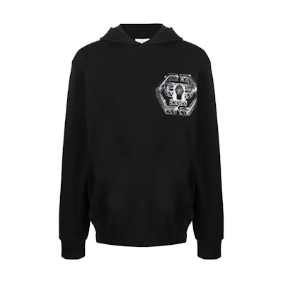 PHILIPP PLEIN FW22 Logo Print Hoodie Black Men’s Fashion AABC-MJB2850-PJO002N