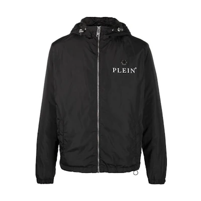 PHILIPP PLEIN FW22 Printed Zip Hoodie Jacket for Men - Black FABCMRB2011PNY002N02