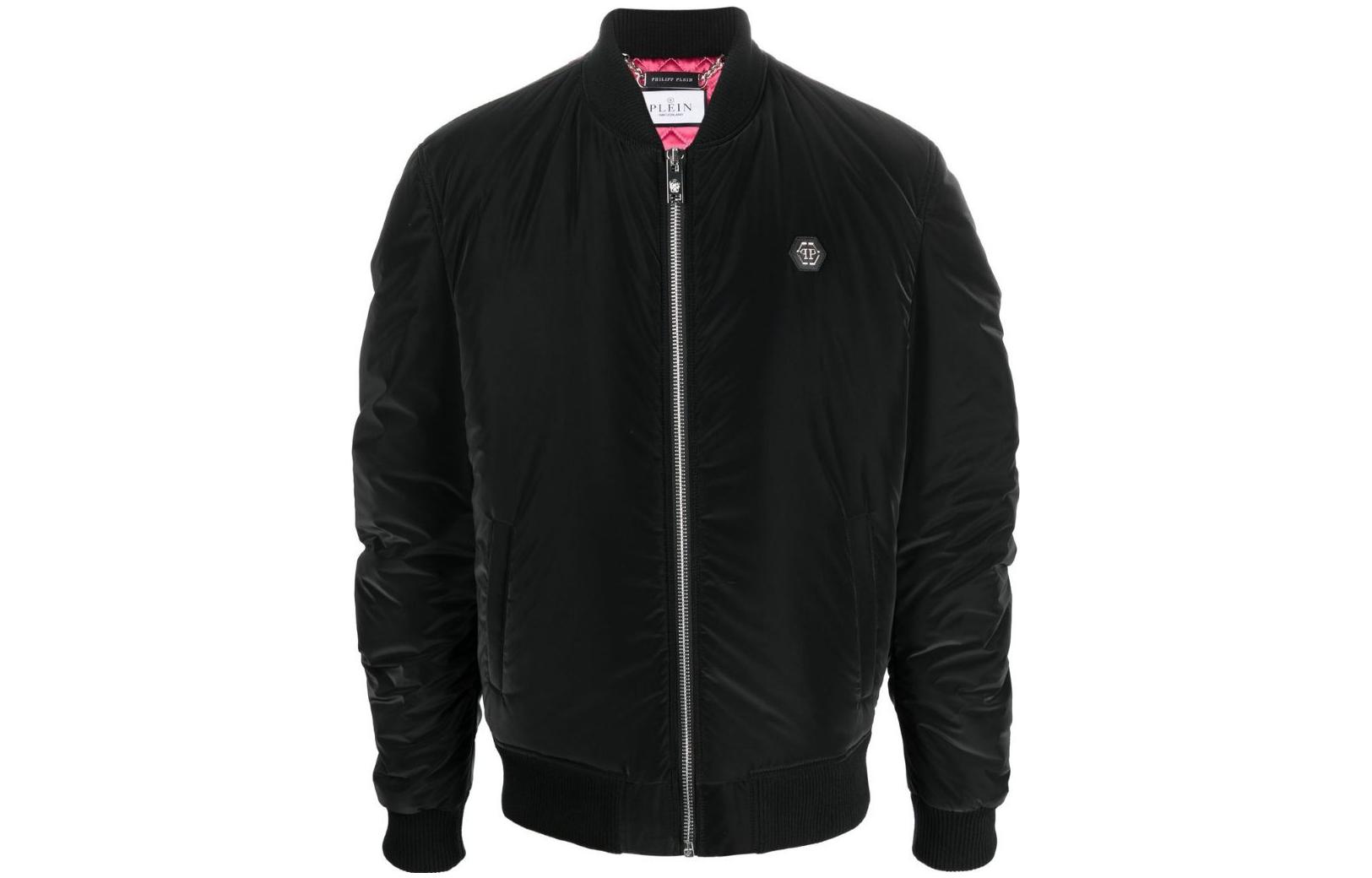 PHILIPP PLEIN FW22 Skull Print Bomber Jacket Black Long Sleeve AABCMRB2088PNY002N