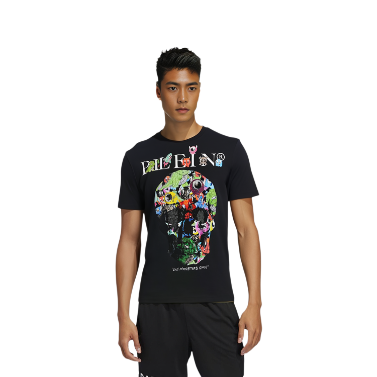 Purchase PHILIPP PLEIN FW22 男款黑色骷髏圖案休閒短袖T恤 MTK5671PJY002N02