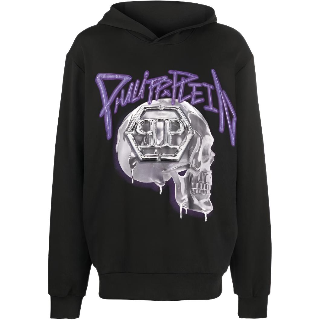 PHILIPP PLEIN FW22 Skull Print Pullover Long Sleeve Black Sweatshirt Men AABCMJB2856PJO002N