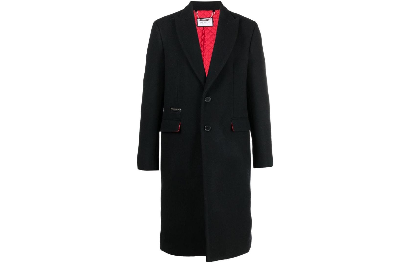 PHILIPP PLEIN FW22 Skull Print Single-Breasted Trapeze Jacket Black AABCMRA0433PTE003N02