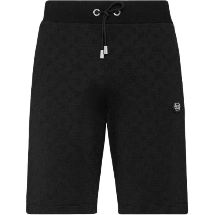 PHILIPP PLEIN FW22 Solid Color Drawstring Waist Casual Shorts . PAAC-MJT1807-PJO002N-02