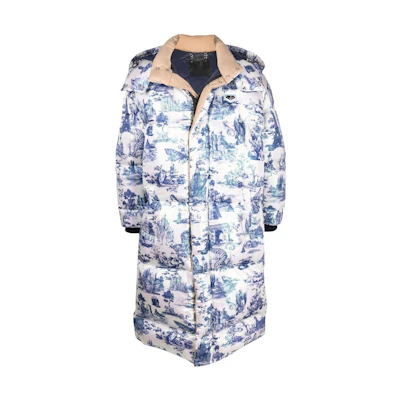 PHILIPP PLEIN FW22 White Blue All-Over Print Hooded Jacket for Men AAACURB0017PNY002N0124