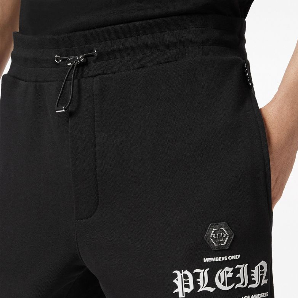 Details for PHILIPP PLEIN FW23 黑色印花抽繩運動長褲 SADC-MJT2308-PJO002N-02