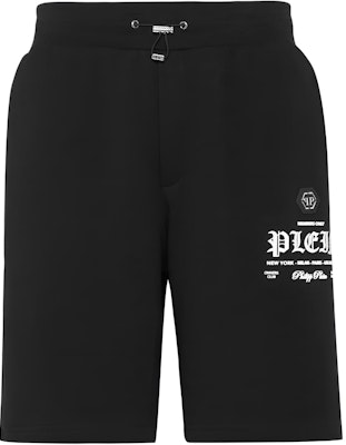 PHILIPP PLEIN FW23 黑色短褲帶標誌印花設計。 SADC-MJT2309-PJO002N-02 Buy PHILIPP PLEIN FW23 黑色短褲帶標誌印花設計。 SADC-MJT2309-PJO002N-02