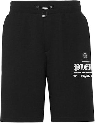 PHILIPP PLEIN FW23 黑色短褲帶標誌印花設計。 SADC-MJT2309-PJO002N-02 Order PHILIPP PLEIN FW23 黑色短褲帶標誌印花設計。 SADC-MJT2309-PJO002N-02