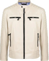 PHILIPP PLEIN FW23 Colorblock Zip Logo Embossed Jacket Off-White Menswear SACC-MLB1699-PLE010N-06 PHILIPP PLEIN FW23 Colorblock Zip Logo Embossed Jacket Off-White Menswear SACC-MLB1699-PLE010N-06