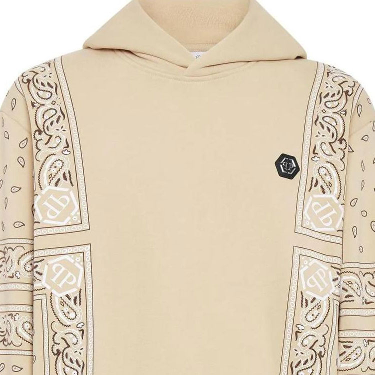 Details for PHILIPP PLEIN FW23 徽标贴布连帽衫 浅米色 FACC-MJB3042-PJO002N-06