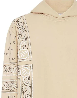 PHILIPP PLEIN FW23 徽标贴布连帽衫 浅米色 FACC-MJB3042-PJO002N-06 Sizing PHILIPP PLEIN FW23 徽标贴布连帽衫 浅米色 FACC-MJB3042-PJO002N-06