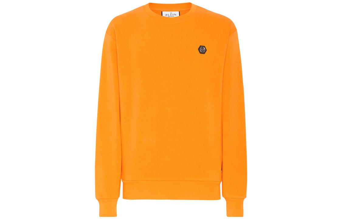 PHILIPP PLEIN FW23 Skull Logo Print Crewneck Sweatshirt Orange FACC-MJO1061-PJO002N-20