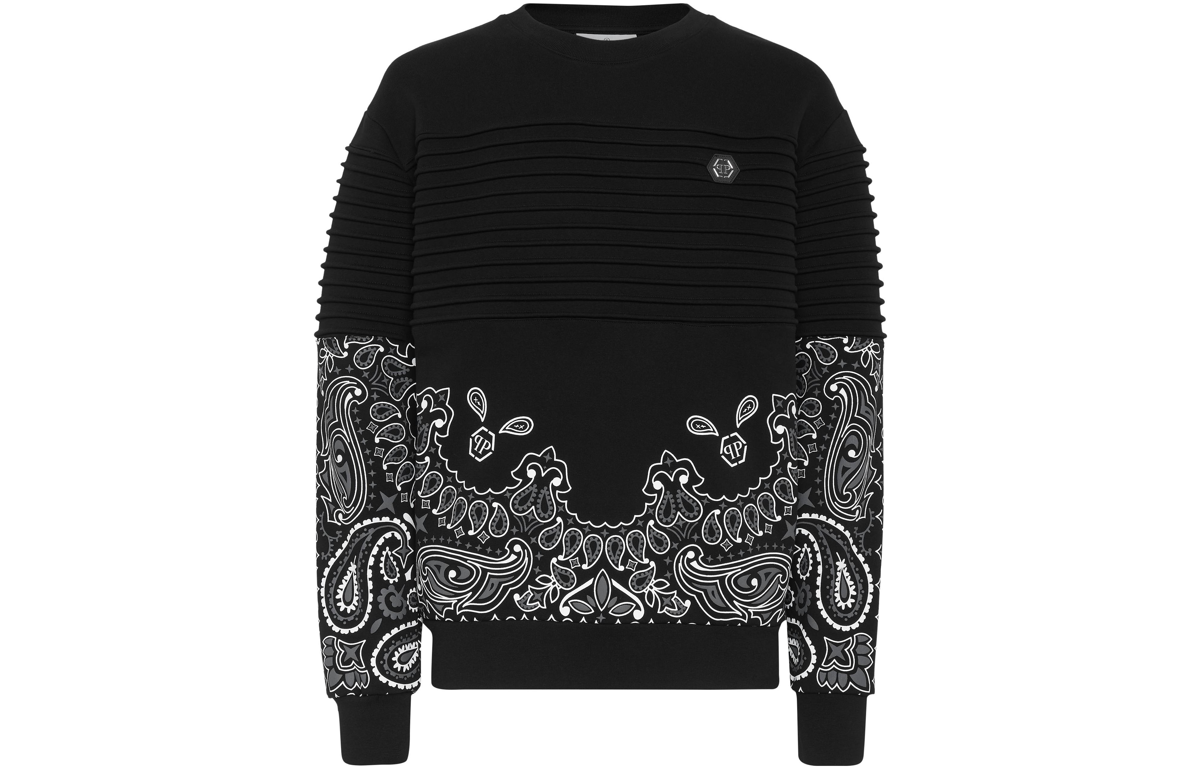 PHILIPP PLEIN Geometric Print Crewneck Long-Sleeve Sweatshirt FACC-MJO1057-PJO002N-02