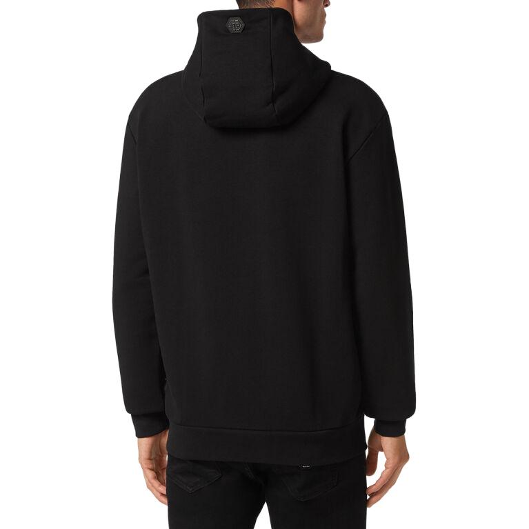 Purchase 飞利浦·普莱因 男款哥特式骷髅印花黑色连帽卫衣 AACC-MJB3137-PJO002N-02