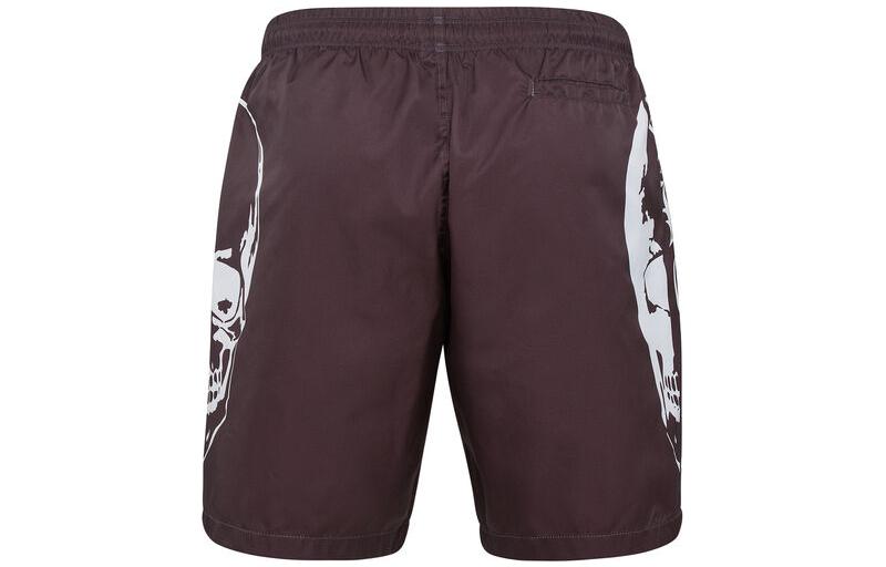 Lookbook フィリッププレイン メンズ グラフィックプリント レースアップ ブラウン カジュアルショーツ FABC-MMT0335-PTE003N-02