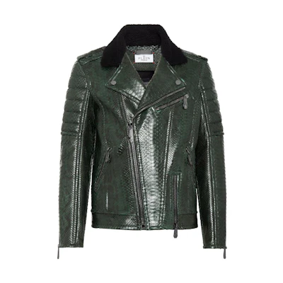 PHILIPP PLEIN Green Solid Zip-Up Collar Jacket AABC-MLB1629-PLE029P-05