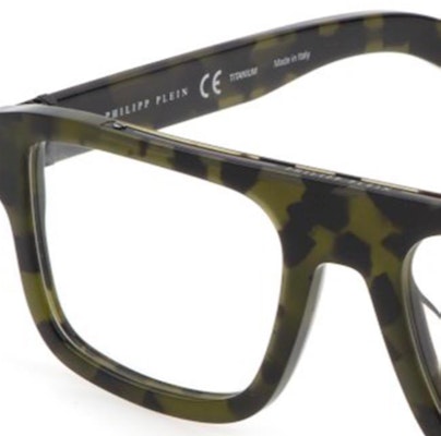 PHILIPP PLEIN 男款綠色方框光學眼鏡附標誌鏡腳 VPP021M092I Shop PHILIPP PLEIN 男款綠色方框光學眼鏡附標誌鏡腳 VPP021M092I