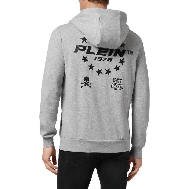 Purchase 필립 플레인 그레이 로고 솔리드 후디 자켓 PAAC-MJB2669-PJO002N-10