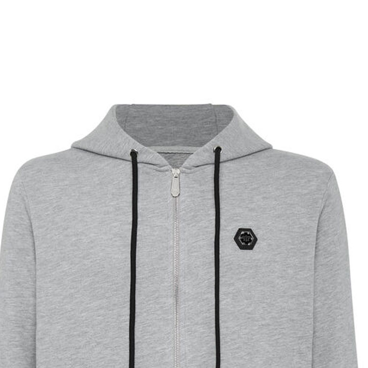 Details for 필립 플레인 그레이 로고 솔리드 후디 자켓 PAAC-MJB2669-PJO002N-10