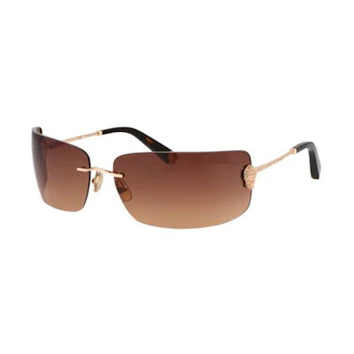 PHILIPP PLEIN Irregular Frame Gold Metal Sunglasses SPP027S300Y