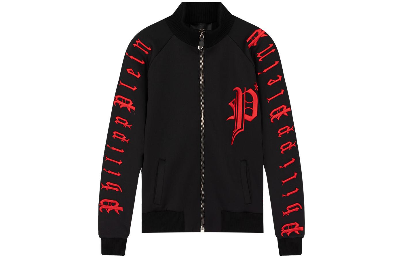 PHILIPP PLEIN Letter Embroidered Stand Collar Casual Jacket F18C-MJB0599-PJO002N-0213