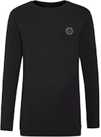 PHILIPP PLEIN Logo Crewneck Long Sleeve T-Shirt Black. A19C-MTK4096-PJY002N-02 PHILIPP PLEIN Logo Crewneck Long Sleeve T-Shirt Black. A19C-MTK4096-PJY002N-02