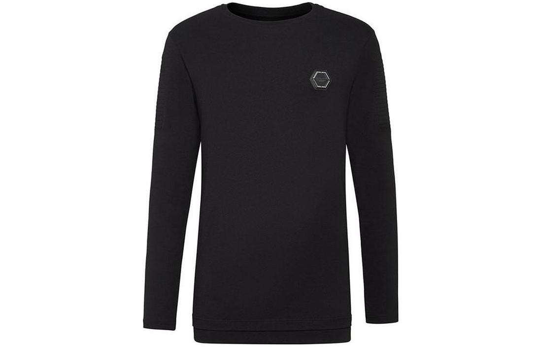Order PHILIPP PLEIN Logo Baju Lengan Panjang Crewneck Hitam. A19C-MTK4096-PJY002N-02