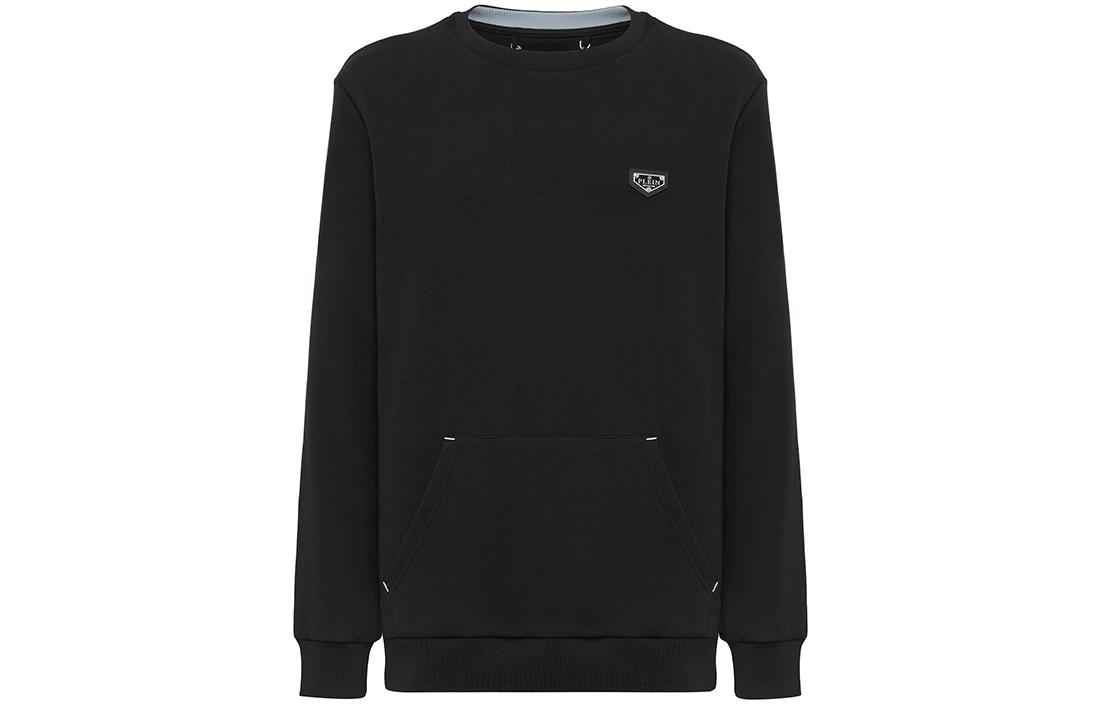 PHILIPP PLEIN Logo Graphic Crewneck Sweatshirt Black Casualwear AAAC-MJO0805-PJO002N-02